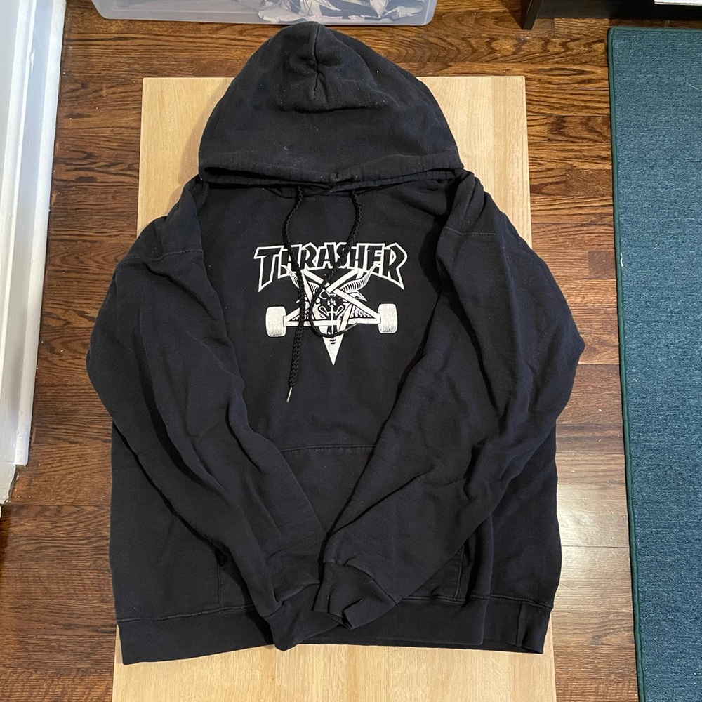 Trasher black hoodie